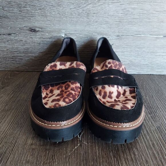 Jellypop Paris Chunky Lug Sole Leopard Print Loafers Size 9 - Picture 2 of 9